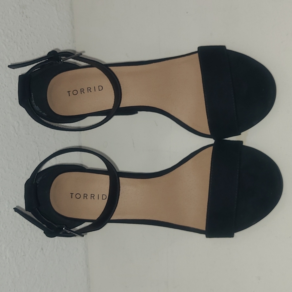 Torrid open toe ankle strap block heels
